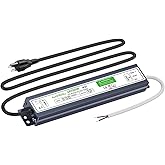 LED Driver 60 Watts Waterproof IP67 Ultra Thin 0.87in 24V 2.5A DC Output Low Voltage Transformer Outdoor Power Supply Adapter for LED Strip,Landscape Lighting Project, and Any 24V LED Lights