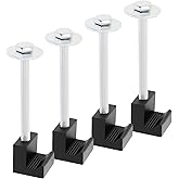 DriSentri Truck Tool Box Mounting Kit, 4pcs Aluminum Pickup Truck Bed Tie Downs Aluminum J Hooks No Drilling, Black