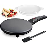 Electric Crepe Maker,8" Nonstick Pan With Spreader And Dipping Tray | 800W quick heat-up,automatic temperature control, PFOA and BPA free, easy clean, for crepes pancakes tortillas