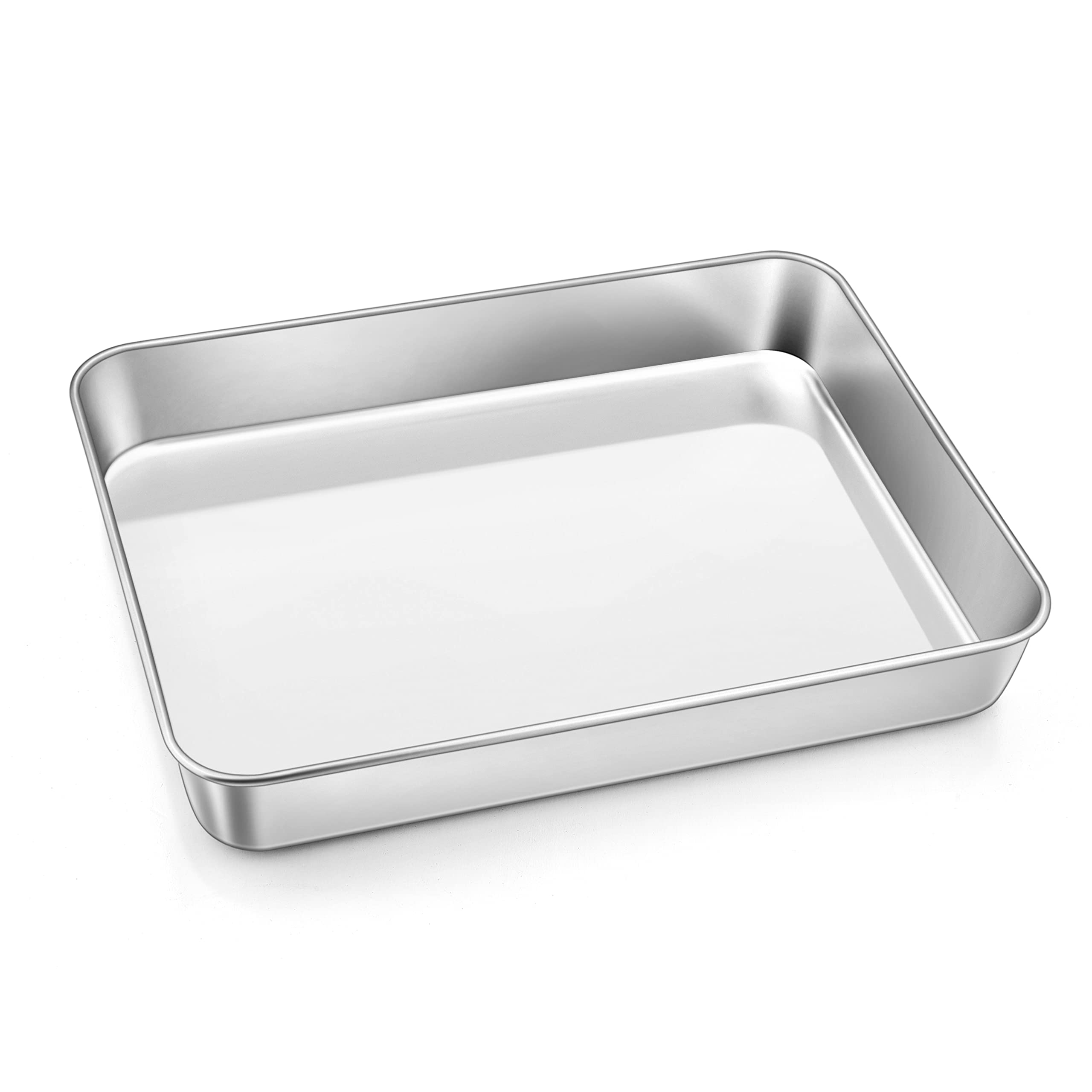 Herogo Deep Baking Sheet Pan, Stainless Steel Baking Tray (31.5x24.8x5 cm), Rectangle Tray Bake Tin for Brownie Cake Lasagna, Non Toxic & Healthy, Mirror Finish & Rustproof, Dishwasher Safe