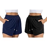 Auriviz Women's Sweat Shorts Comfy Lounge Running Shorts Gym Summer Casual High Waisted Athletic Shorts with Pockets