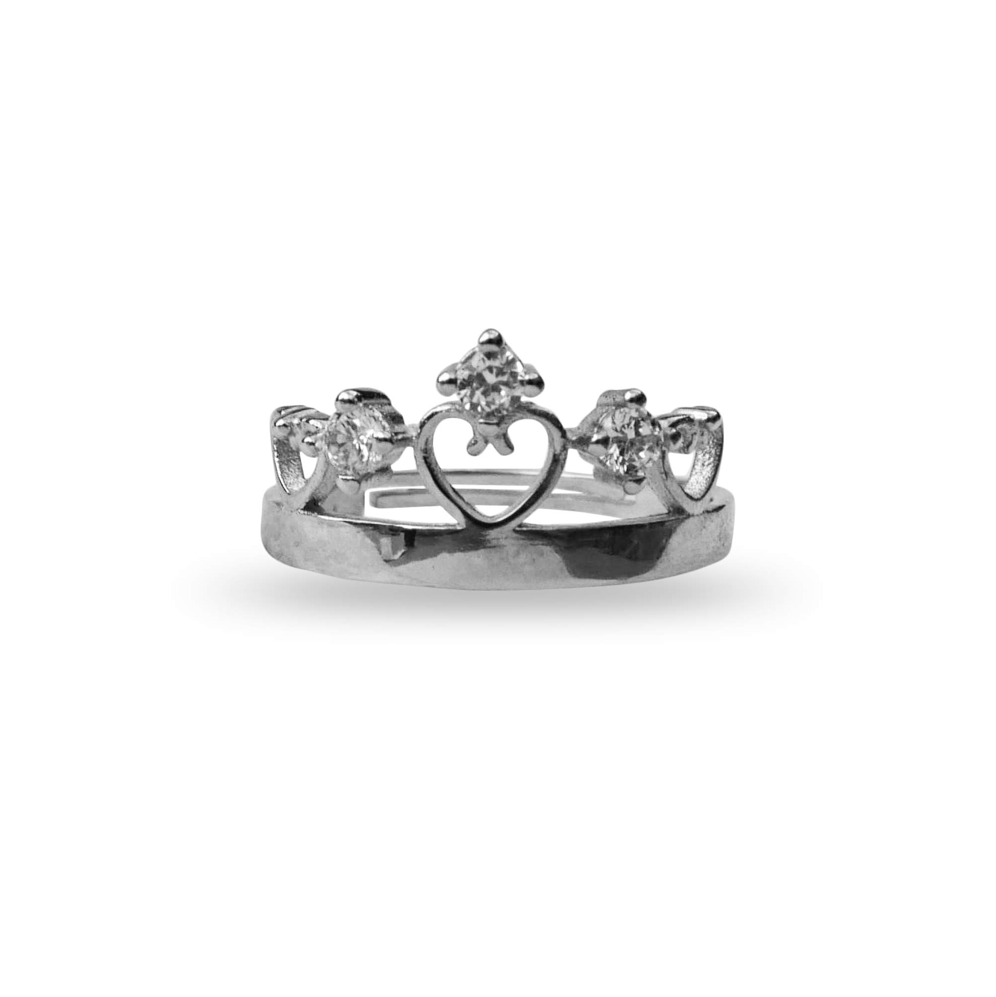 epiphaneia Women's Adjustable Crown Ring – Crystal-Embellished Christian Faith Jewelry