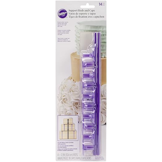 Wilton 399-5004 14-Piece Support Rods and Caps, Purple