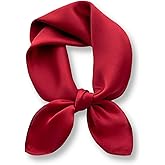 PoeticEHome Solid Color Mulberry Silk Scarf - Lightweight 26" Square Neckerchief for Women's Neck Hair Head in Gift Wrapped