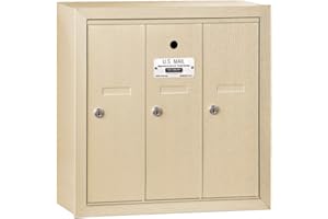 Salsbury Industries 3503SSU Surface Mounted Vertical Mailbox for use with USPS Lock, 3 Doors, Sandstone