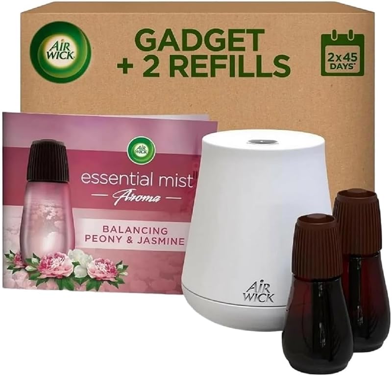 Air Wick Essential Mist Peony & Jasmine Bundle Kit 1 Device 2 Refills