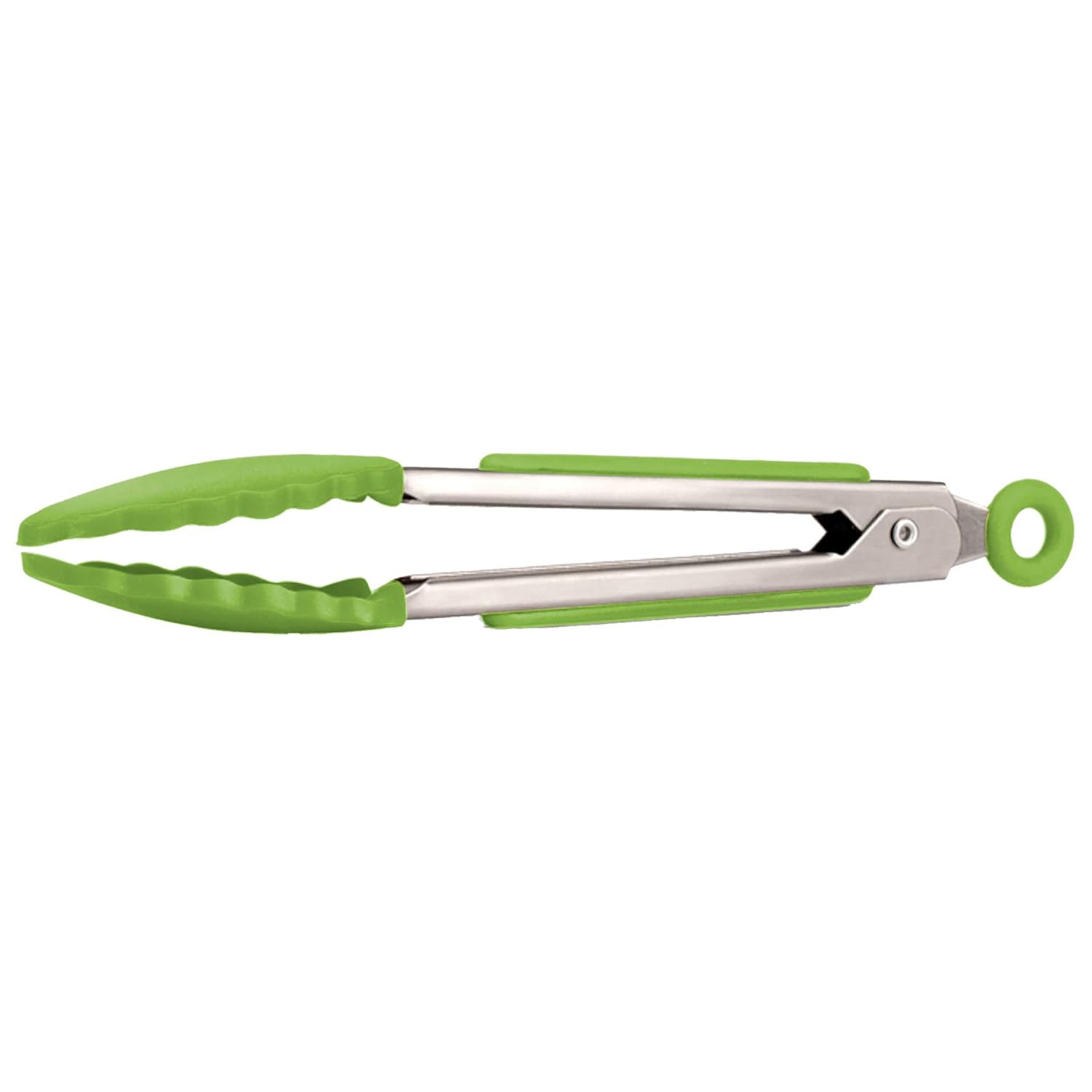 Tovolo Mini Silicone Easy-Grip Tongs, Non-Slip Handle, 8.25 Inches, Spring Green