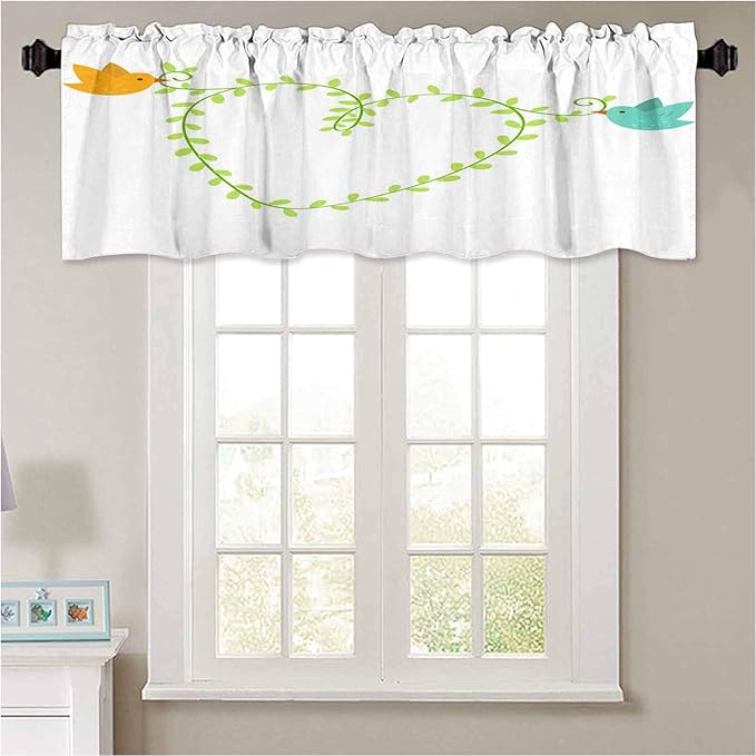 YUAZHOQI Cenefa para ventana de cocina, diseño de pájaros, con hojas