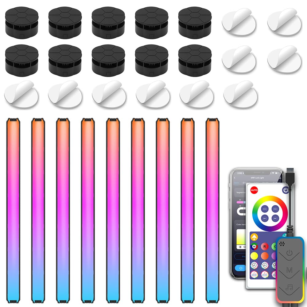 Ieron LED DIY Geometry Splicing Gaming Lights, Wall Light, Home Decor Lights, for Game Room, Bedroom (9 Pack)