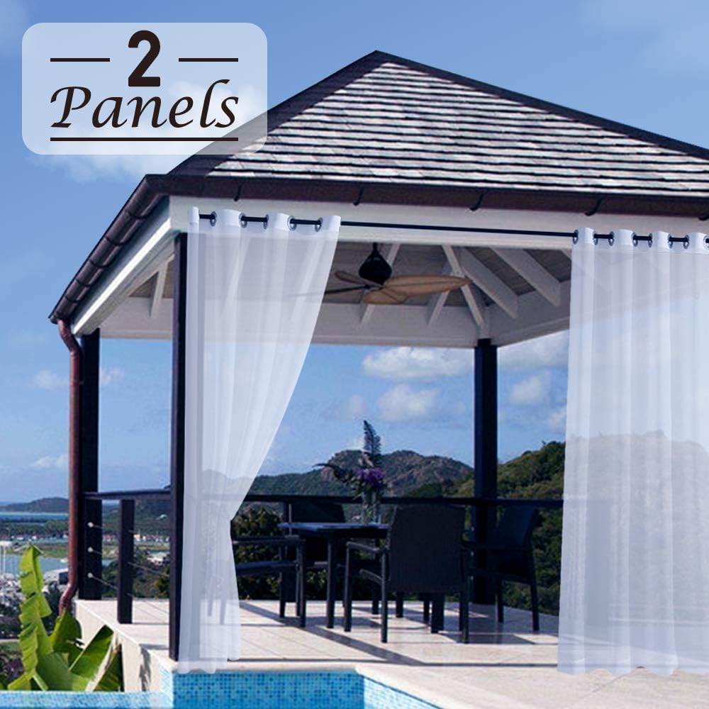 Amazon Com Rose Home Fashion Outdoor Curtains 2 Panels Sheer