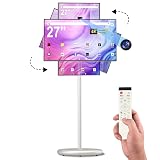 27" FHD Smart Portable TV, Rolling TV on Wheels, Android 15 OS, 6G +128GB Storage, Portable Touch Screen Monitor, 13MP Camera, Built-in Battery, 60Hz Refresh Rate, Full Swivel Rotation, Voice Remote
