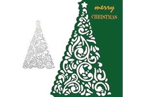 KASHOER Christmas Star Tree Metal Die Cuts, Merry Christmas Tree Scrapbook Cards Cutting Dies Cut Stencils for DIY Embossing Card Making Decorative Paper Dies Crafts Scrapbooking