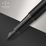 Parker IM Fountain Pen Matte Black with Black Trim Medium Nib Blue Ink view 4