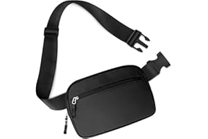 TORRYZA 2L Capacity Cross Body Fanny Packs for Women Men with Adjustable Strap, Lightweight Everywhere Belt Bag Crossbody Bags for Travel Sports Running Workout (Black）
