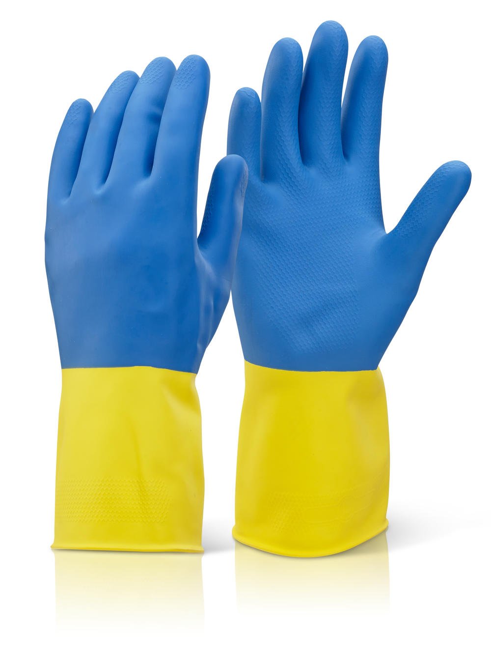 2 COLOUR HEAVYWEIGHT GLOVE YELLOW/BLUE S