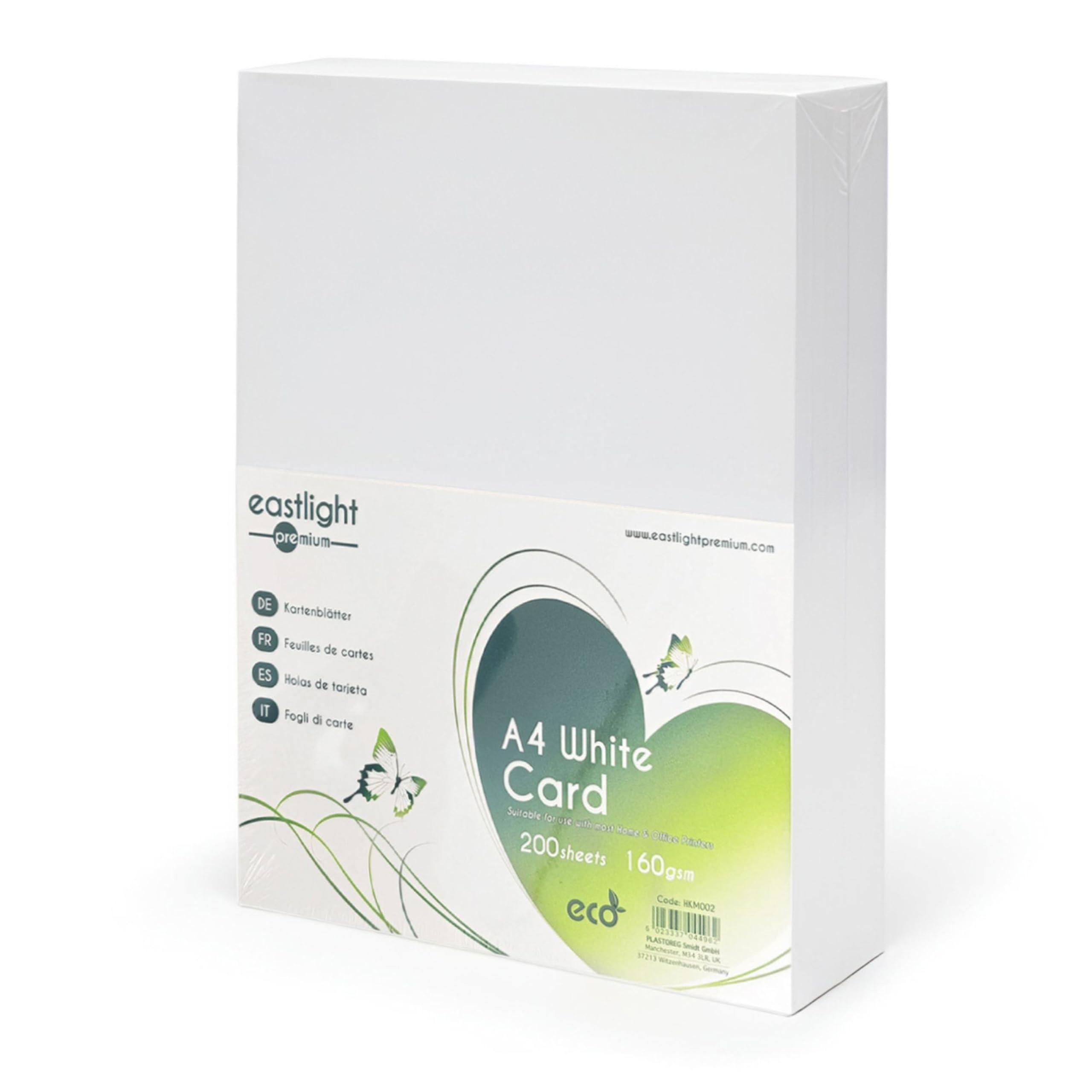 A4 White Card 160gsm (200 Sheets) Paper Texture Craft Cardstock for Craft Projects, Printing, Invitations, Card Making & School Projects, Thick A4 Paper for Laser/Inkjet Printers, Not for Watercolour