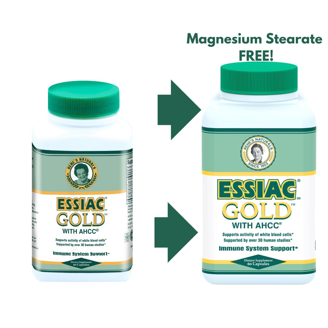 Essiac Gold® with AHCC® – Premium Immune System Booster – 60 Herbal Capsules