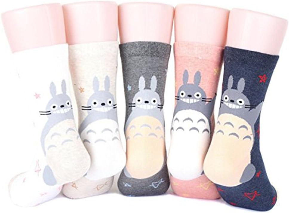 LHZY Womens Girls Socks 5 Pack,Funny Cute Pet Dogs Painting Cartoon Sweet Design,Comfortable Cotton Blend Floor Socks UK 4-7/EU 35-41