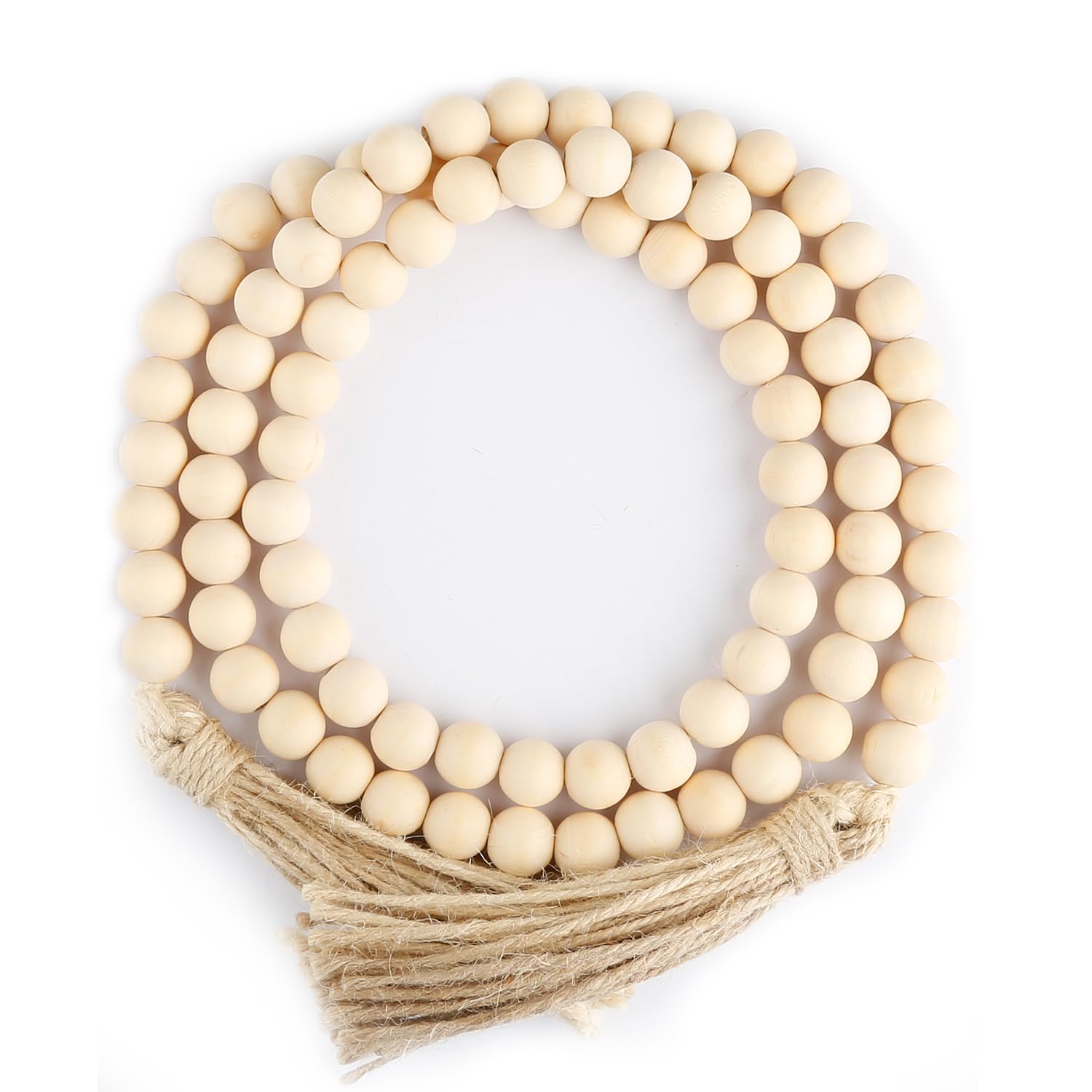 Rumyve Tassels Wood Bead,Wood Bead Garland,Rustic Country Wooden Bead Decor,Boho Beads Wall Hanging Decoration