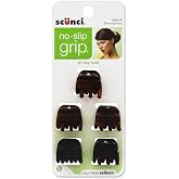 Scunci, No-Slip Grip Jaw Clips, 5 Count