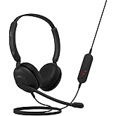 Jabra Evolve 10 Wired Headset with Noise-Cancelling Microphone for PC/Laptop Use, Easy USB-A Setup, TCO Certified, Lightweight Design, Inline Call/Volume Controls for Online Meetings, Black