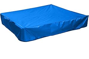 ENOCHROZEY Sandbox Cover Square with Drawstring, Oxford Cloth Sandbox Canopy Waterproof Sandpit Pool Cover Anti UV Sandbox Protection Cover for Sandpit Toys Swimming Pool and Furniture (Blue, 59 x 59inch)