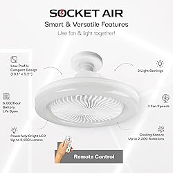 Bell+Howell Socket Air Wireless Ceiling Fan Light