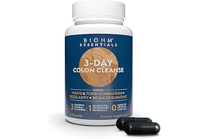 BIOHM Colon Cleanse Detox with Probiotics, 3 Day Quick Cleanse, 6 Capsules, Supports Constipation and Bloating Relief, 3 Servings, Gut Cleanse for Men and Women