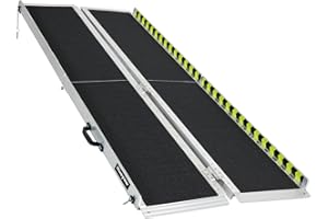 Huayaw Wheelchair Ramp 7FT, Anti-Slip Aluminum Folding Handicap Portable Ramp, Wheelchair Ramps for Home Steps, Stairs, Doorways, Scooter Ramp