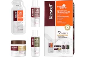 Karseell Maca essence repair Straightening Kit, 12 Weeks of Home Use Professional Straightening, Softer and Shinier Hair, All Hair Types