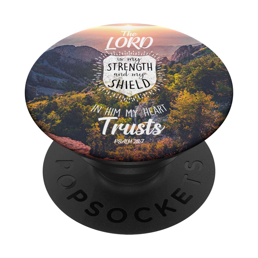 PopSockets The Lord My Strength Religion Bible Verse Christian Gift PopSockets PopGrip: Swappable Grip for Phones & Tablets