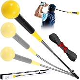 Golf Swing Trainer Aid with Arm Band, 40 Inch Golf Warm-Up Stick to Rhythm | Golf Training Aid &amp; Correction for Improve Strength Tempo Balance, Golf Grip Trainer for Indoor, Right-Handed