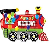 Burton & Burton Birthday Party Train Engine Shape Toy Foil Balloon, Multicolor, 37"