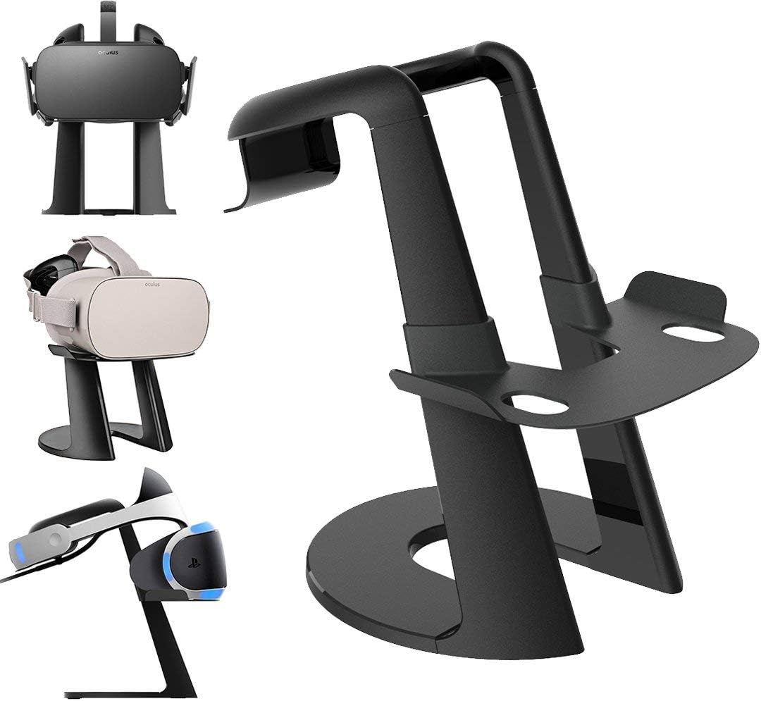 Dinly VR Stand, Virtual Reality Headset Display Holder for all VR Glasses - HTC Vive, Sony PSVR, Oculus Rift, Oculus GO, Google Daydream, Samsung Gear VR and MERGE VR/AR