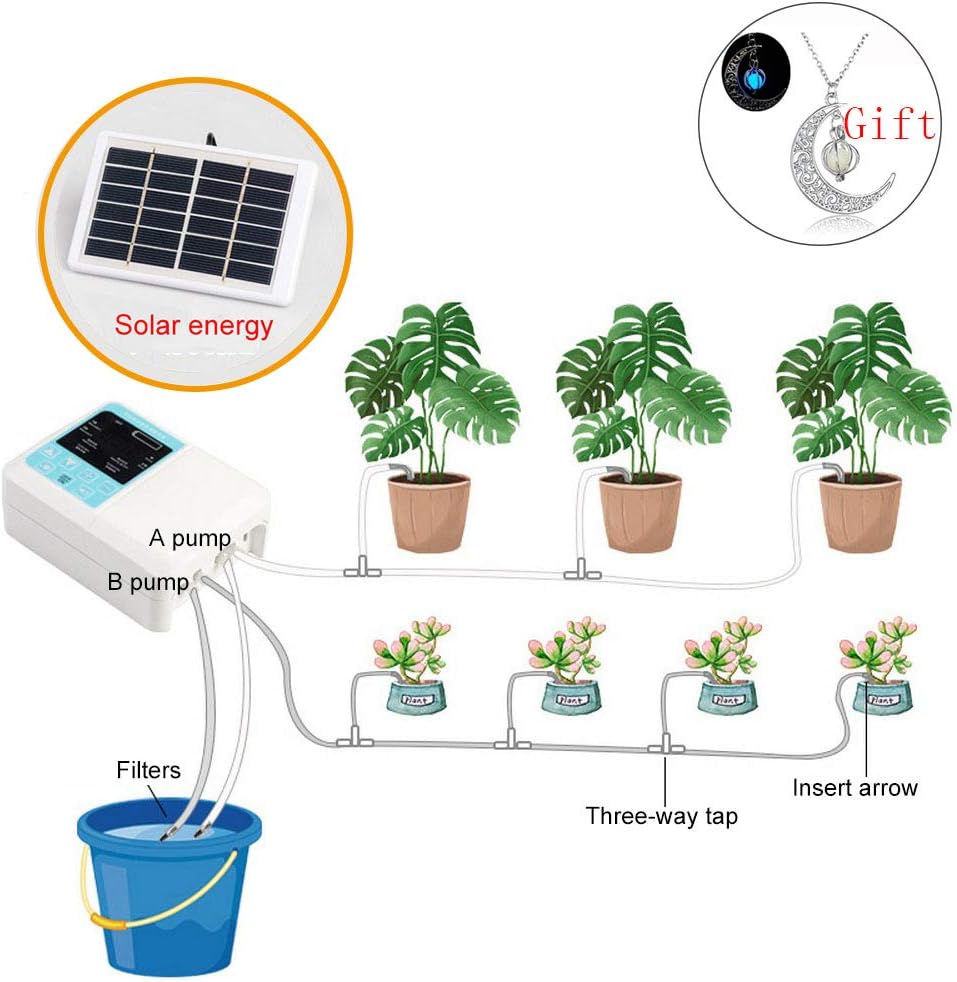 NNuodekeU 2019 New Intelligent Garden Automatic Watering Device Solar Energy Charging Water Pump Timer System Potted Plant Drip Irrigation