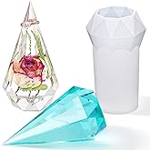 RESINWORLD Faceted Ring Cone Resin Mold Silicone, Diamond Shaped Ring Holder Molds for Resin Casting, Pyramid Silicone Molds 