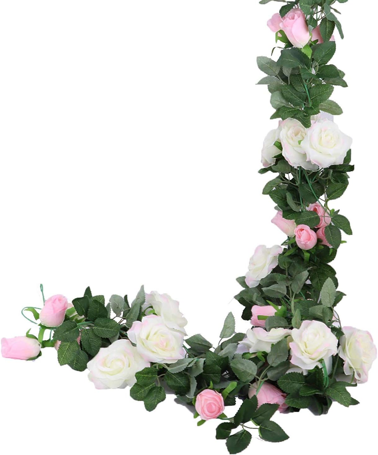 Per Decorare La Casa E Le Feste Di Matrimonio Champagne Ghirlande Di Edera Confezione Da 2 Ghirlande Di Rose Artificiali Lannu Ghirlande Di Seta Da Appendere Piante E Fiori Artificiali Casa E