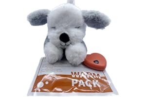 Kisspaws Heartbeat Plush Toy for Dogs Puppy Cats Pet Anxiety Relief and Calming Sleep Aid Pet Comfort Companion Toy Grey