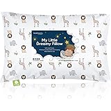 Toddler Pillow with Pillowcase - 13X18 Soft Organic Cotton Toddler Pillows for Sleeping - Machine Washable - Toddlers, Kids, 