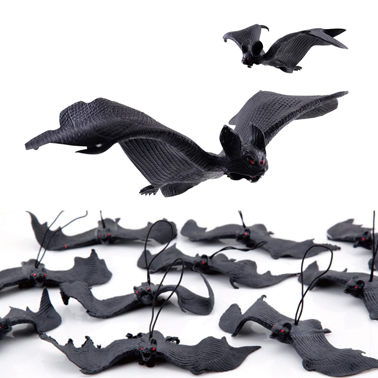XINCHIA 10Pack Bat Halloween Decoration Scary Bats for Halloween Hanging Bats Halloween Decor 3D Halloween Scary Props Halloween Party Decorations Supplies Scary Creepy Hanging Ghost Window Decor