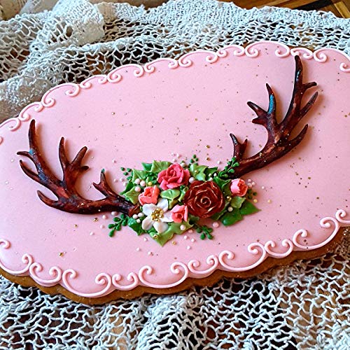 Small Antlers, Silicone Sugarpaste Icing Mold, Flower Pro by Nicholas Lodge for Cake Decorating, Crafts, Cupcakes, Sugarcraft, Candies and Clay, Food Safe Approved, Made in the UK - Thumbnail 3