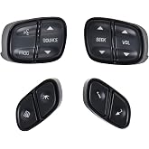 Steering Wheel Control Switch Button Compatible with 03-06 Chevy Avalanche | Replacement for 2003-2009 Chevy Silverado Suburban Tahoe Trailblazer GMC Sierra Yukon Cadillac Escalade Replace# 21997738