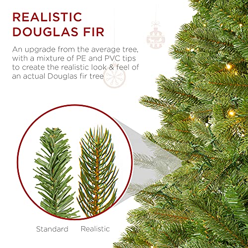 Best Choice Products 7.5ft PreLit Douglas Fir Christmas Tree Holiday