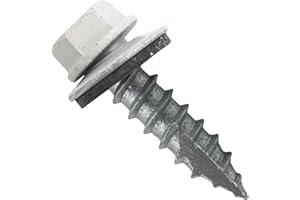 JAKE SALES #14 Metal ROOFING SCREWS: (250) Screws x 1" BONE WHITE Hex Head Sheet Metal Roof Screw. Self starting/tapping metal to woodsheet metal screws with EPDM washer. for corrugated roofing