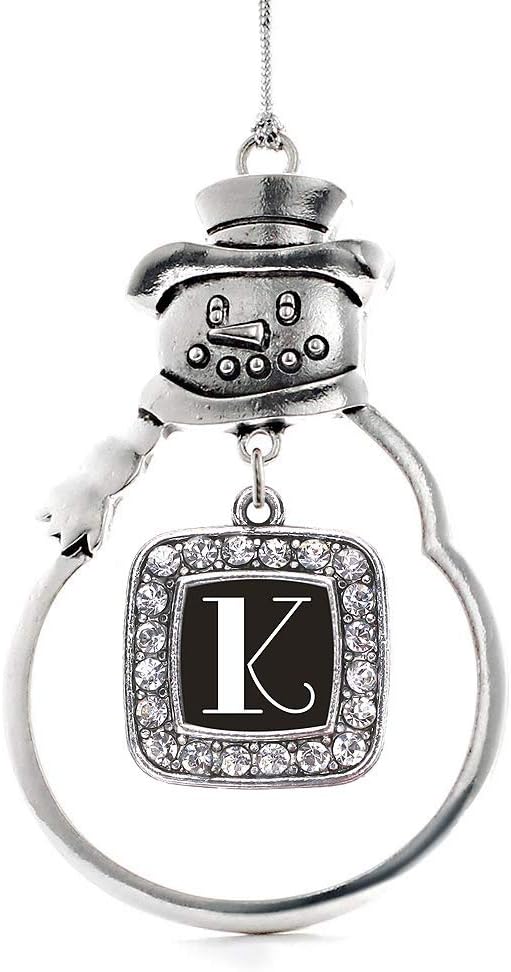 Amazon Com Inspired Silver My Vintage Iniciales Letra K Clasico Muneco De Nieve Dia Festivo Decoracion Adorno De Arbol De Navidad Home Kitchen