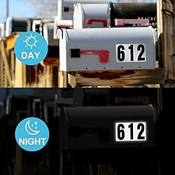 5 PACK,300 Numbers, Reflective Adhesive Mailbox