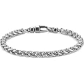 HZMAN Stainless Steel Wheat Chain Bracelet for Men Women - 0.22in Thin & 8.34in Length - Minimalist Link Wrist Bracelet