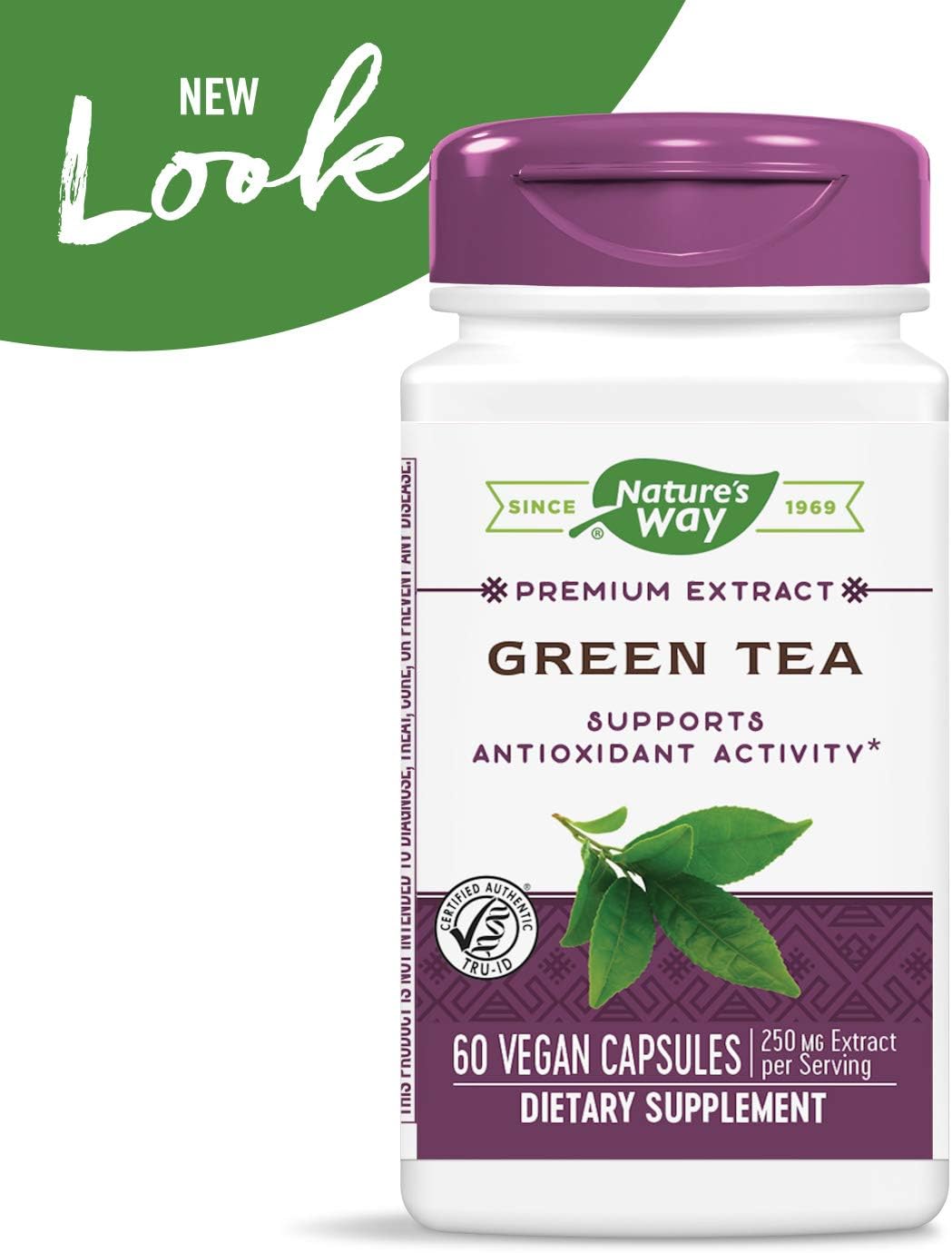 Nature's Way Premium Extract Green Tea 95% Polyphenols (75% Catechins), 250 mg per serving, 60 Capsules: Health & Personal Care