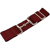 CELAEQ 2 inch Luxury Elastic Equestrian Belt, Horse Riding Belt with Rose Gold Buckle, Stretchable and comfortable waist