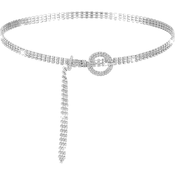 YooAi Crystal Waist Belt for Women - Rhinestone Chain Belt  display picture 3